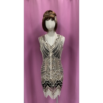 Black and Gold Gatsby Dress ADULT HIRE